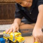 Wooden boxes painted red for a DIY Disney Cars toolbox