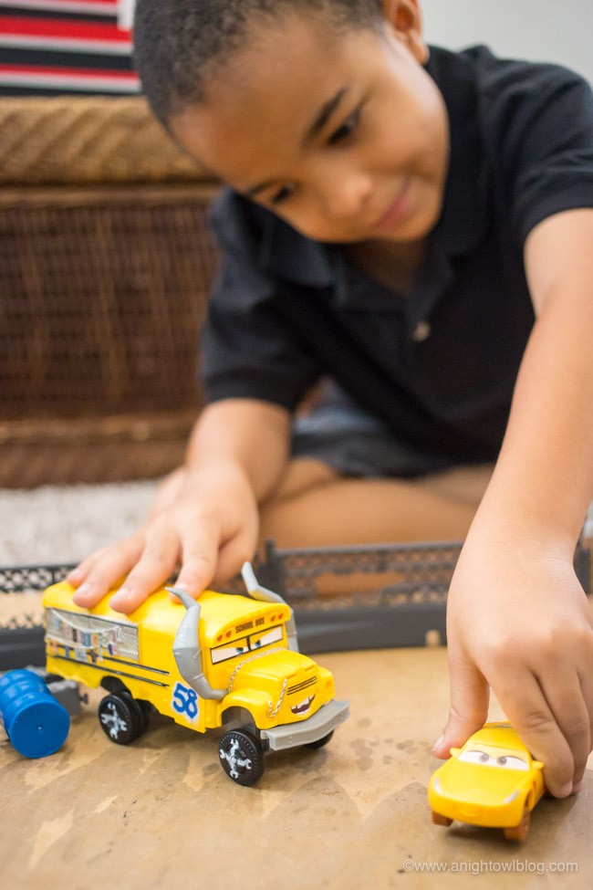 Wooden boxes painted red for a DIY Disney Cars toolbox