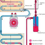 Car AC System Diagram showing Compressor, Condenser, Dryer, Expansion Valve, and Evaporator