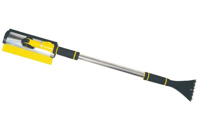 Hopkins SubZero 80037 Quick Lock Pivoting Snowbroom efficiently removes snow and ice from a car windshield.