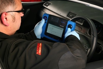 Car diagnostic tests being performed at National Tyres